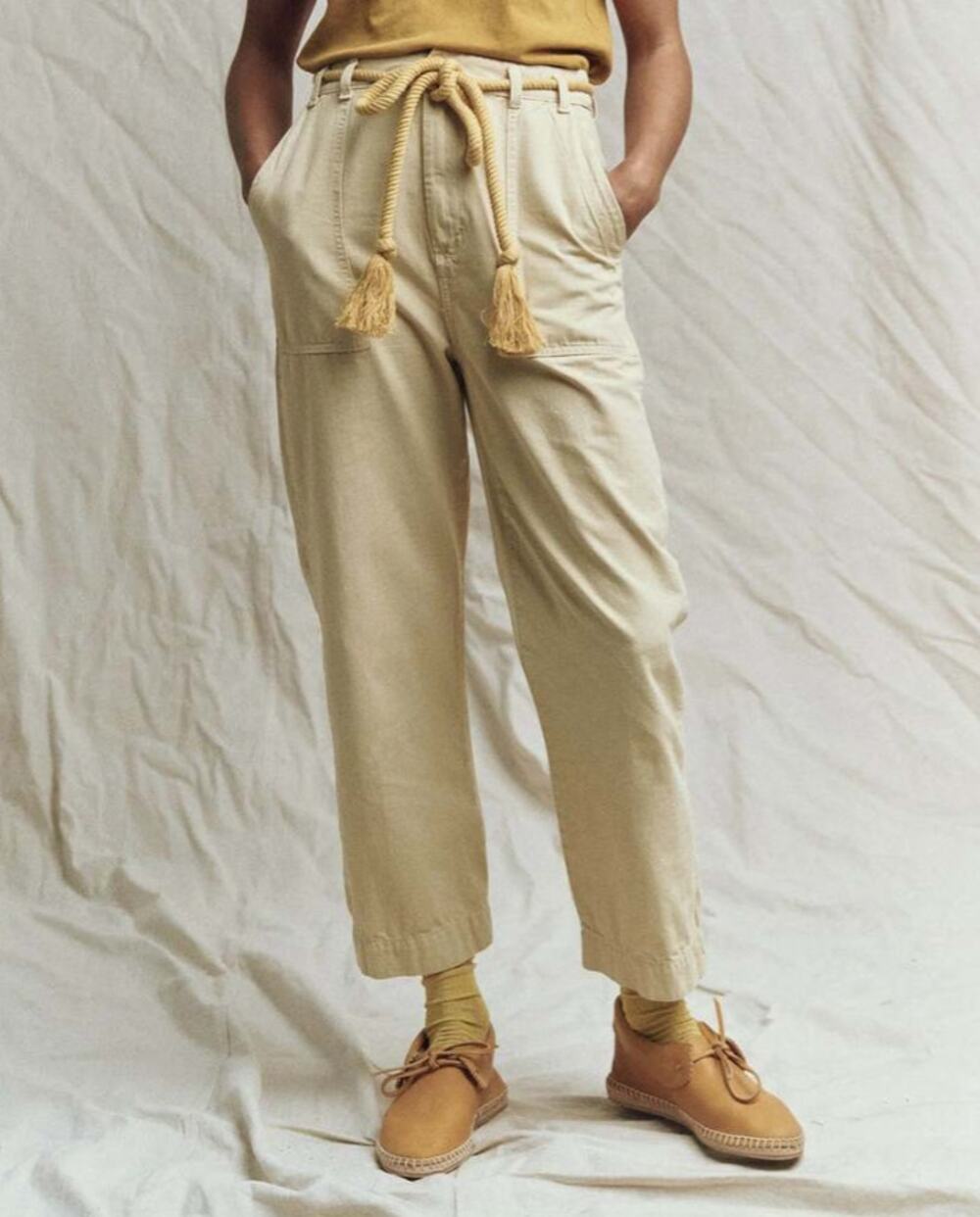 The Great The Voyager Cropped Pant Rope Straight Leg Utility Boho Safari Fall 25
